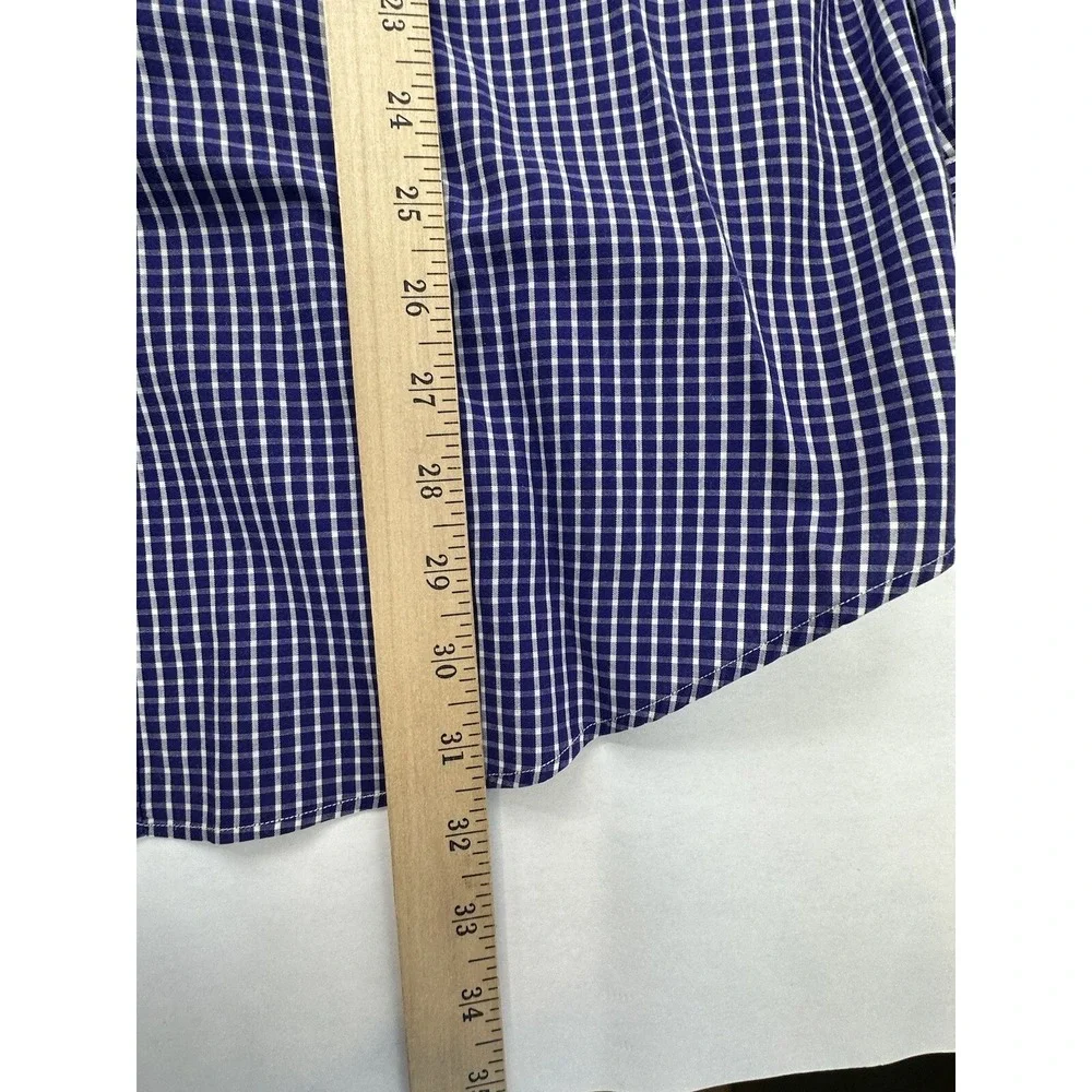 VINTAGE Ralph Lauren Button Up Shirt 16.5 34/35 Yarmouth‎ Purple Check